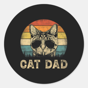 Cat Dad Cat Lovers Daddy Father's Day Classic Round Sticker