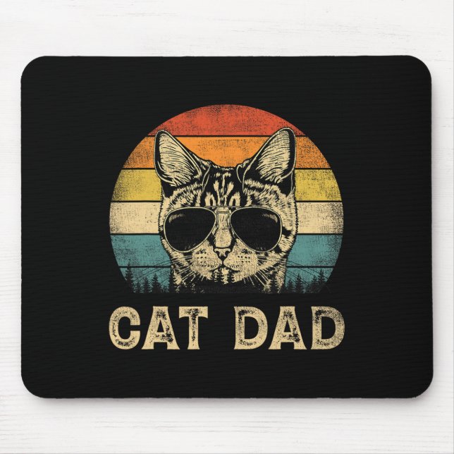Cat Dad Cat Lovers Daddy Father's Day  Mouse Pad (Front)
