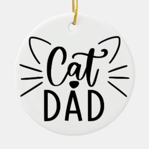 Cat Dad Ceramic Ornament