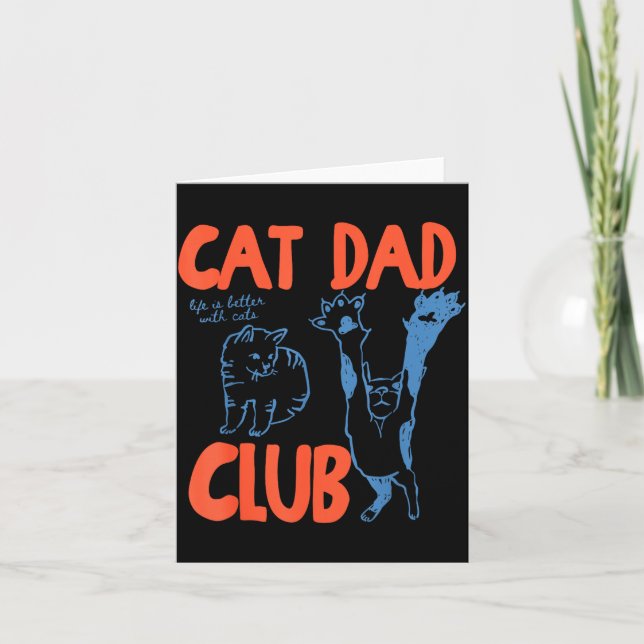 Cat Dad Club Funny Cat Lover Pet Parent Father's D Card (Front)