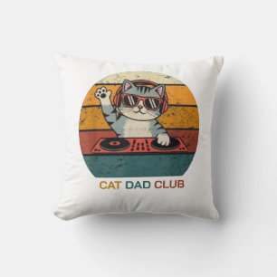 CAT DAD CLUB / Funny Retro Cushion
