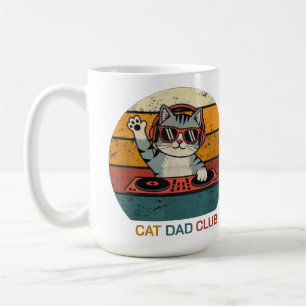 CAT DAD CLUB / Funny Retro misician Coffee Mug