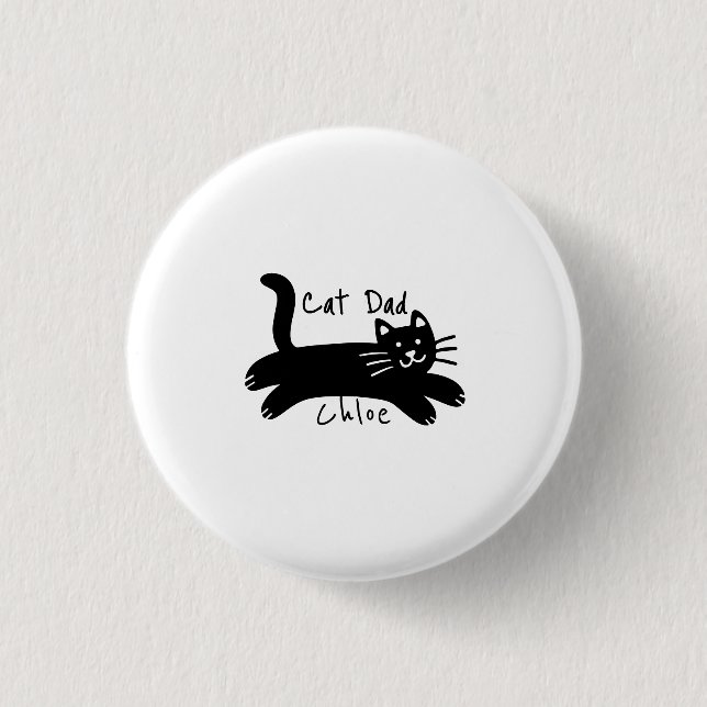 Cat Dad custom cat name 3 Cm Round Badge (Front)