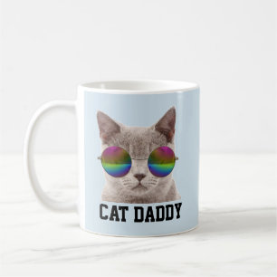 CAT DAD DADDY Coffee Mugs, Sunglasses Mug