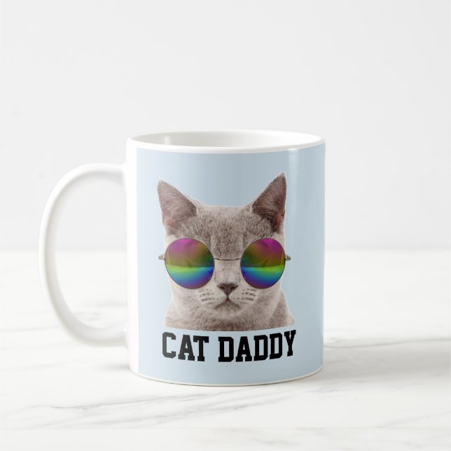 CAT DAD DADDY Coffee Mugs, Sunglasses Mug (Left)