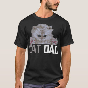Cat Dad Daddy Kitten Kitty Owners Fur Parent Cat L T-Shirt