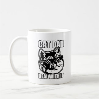 Cat Dad Deal with It Heavy Breathing Cat Coffee Mug