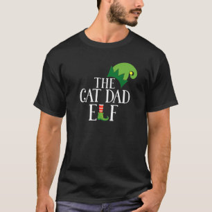 Cat Dad Elf Matching Family Group Christmas Party T-Shirt