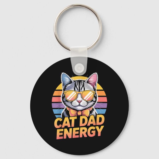 Cat Dad Energy Key Ring (Front)