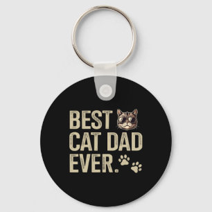 Cat Dad Ever For Fathers Day Birthday Christmas 1 Key Ring
