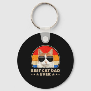 Cat Dad Ever Vintage Cool Gles Cat For Father Men  Key Ring