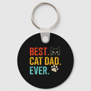 Cat Dad Ever Vintage For Retro Fathers Day Birthda Key Ring