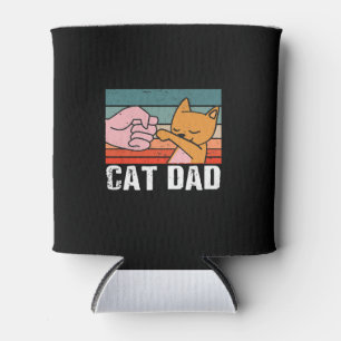 Cat dad fathers day gift Cat Retro Present Can Cooler