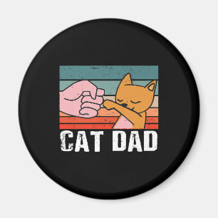 Cat dad   fathers day gift   Cat Retro Present Magnet