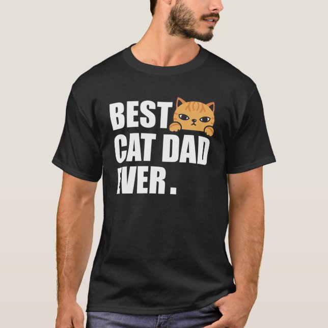 CAT DAD Fathers Day Men Kitty Daddy Papa Christmas T-Shirt (Front)