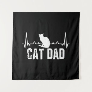 Cat dad for fathers day Cat Retro Product Tapestry