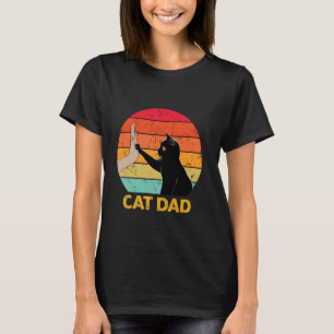 Cat Dad Funny Cat Lover Black Cat Highfive Vintage T-Shirt