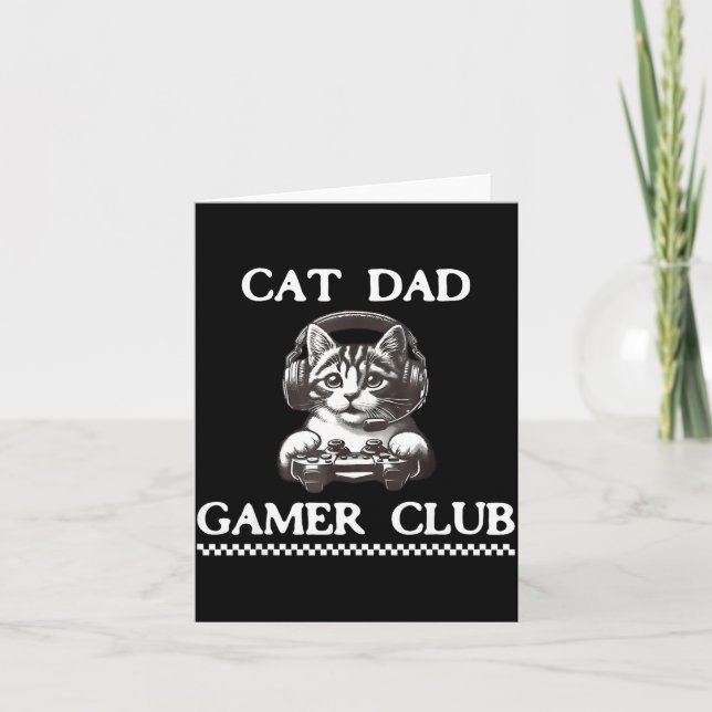 Cat Dad Gamer Club Funny Cat Lover Gaming Game Fat Card (Front)