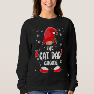 Cat Dad Gnome Family Matching Christmas Pajama Sweatshirt