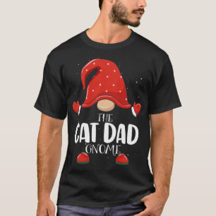 Cat Dad Gnome Matching Family Christmas Pajama T-Shirt