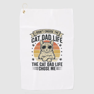 Cat Dad Life Vintage Engraving T-Shirt Design_1 Golf Towel