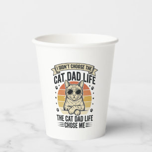 Cat Dad Life Vintage Engraving T-Shirt Design_1 Paper Cups