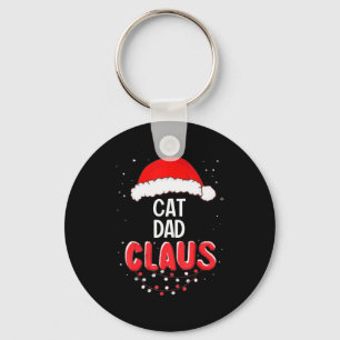 Cat Dad Santa Claus Christmas Matching Costume For Key Ring