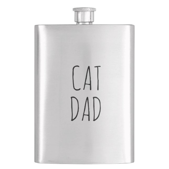 "Cat Dad" Simple Modern Farmhouse Hip Flask (Front)