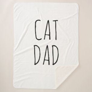 "Cat Dad" Simple Modern Farmhouse Sherpa Blanket