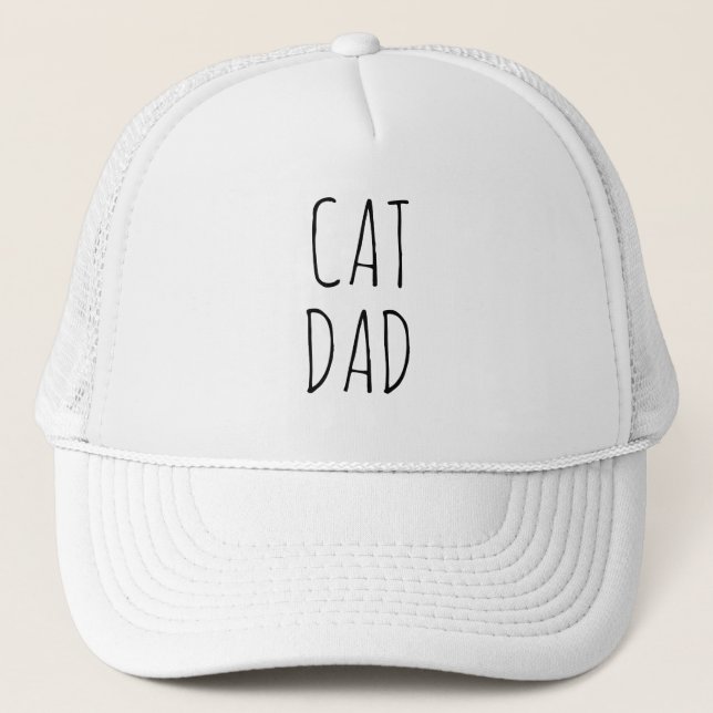 "Cat Dad" Simple Modern Farmhouse Trucker Hat (Front)