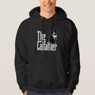 Cat Dad The Catfather Cute Black and White Cat Fat Hoodie