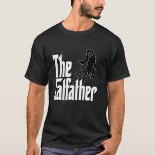 Cat Dad The Catfather Cute Black Cat Father Kitty T-Shirt