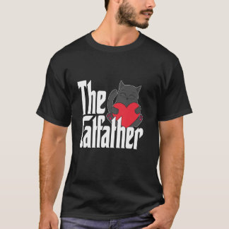 Cat Dad The Catfather Cute Black Cat Father Kitty  T-Shirt