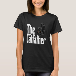 Cat Dad The Catfather Cute Black Cat Father Kitty T-Shirt