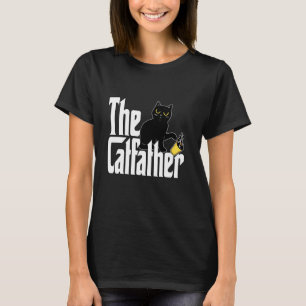 Cat Dad The Catfather Cute Black Cat Father Kitty T-Shirt