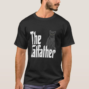Cat Dad The Catfather Cute Black Cat Father Kitty T-Shirt