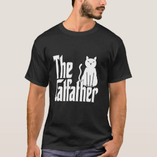 Cat Dad The Catfather Cute White Cat Father Kitty T-Shirt
