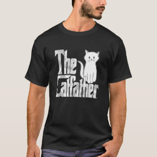 Cat Dad The Catfather Cute White Cat Father Kitty T-Shirt