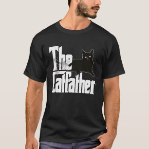 Cat Dad The Catfather Lazy Black Cat Father Kitty T-Shirt
