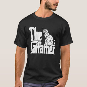 Cat Dad The Catfather White Polygon Cat Father Kit T-Shirt