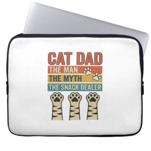 Cat Dad The Snack Dealer Vintage Cat Lover Shirt_1 Laptop Sleeve