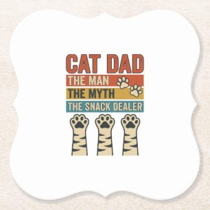 Cat Dad The Snack Dealer Vintage Cat Lover Shirt_1 Paper Coaster