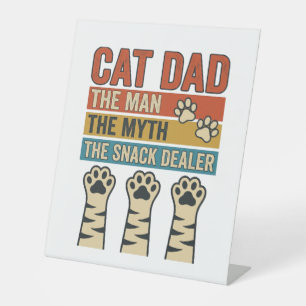 Cat Dad The Snack Dealer Vintage Cat Lover Shirt_1 Pedestal Sign