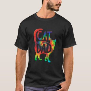 Cat Dad Tie Dye Cat Daddy Happy Father's Day T-Shirt