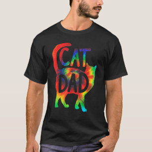 Cat Dad Tie Dye Cat Daddy Happy Father's Day T-Shirt