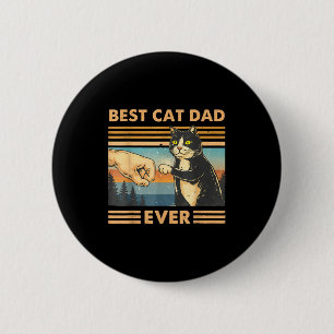 Cat dad vintage cat fist bump funny cat lover men 6 cm round badge