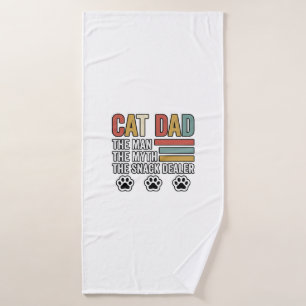 Cat Dad Vintage Funny Snack Dealer Shirt Design_1 Bath Towel