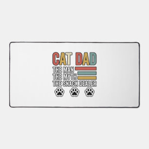 Cat Dad Vintage Funny Snack Dealer Shirt Design_1 Desk Mat