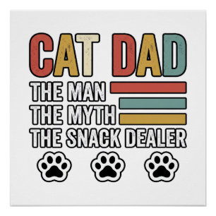 Cat Dad Vintage Funny Snack Dealer Shirt Design_1 Poster