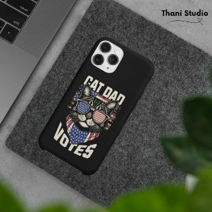 Cat Dad Votes Cute Election American Flag iPhone 15 Case